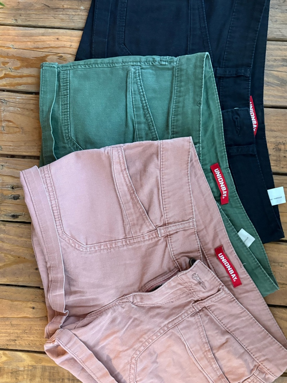 UNIONBAY Women's Shorts Pack - Dusty Pink, Olive, Black